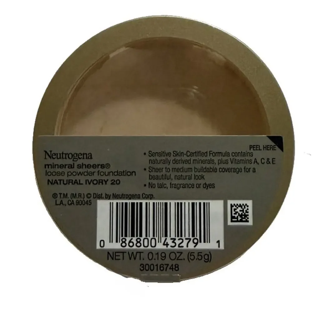 Neutrogena Mineral Sheers Loose Powder Foundation Natural Ivory 20 0.19 oz NEW
